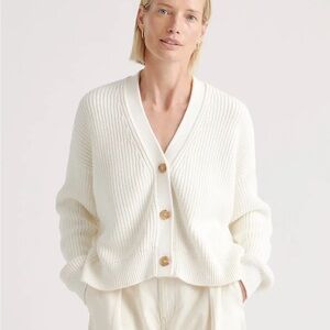 Cropped Cotton Fisherman Cardigan